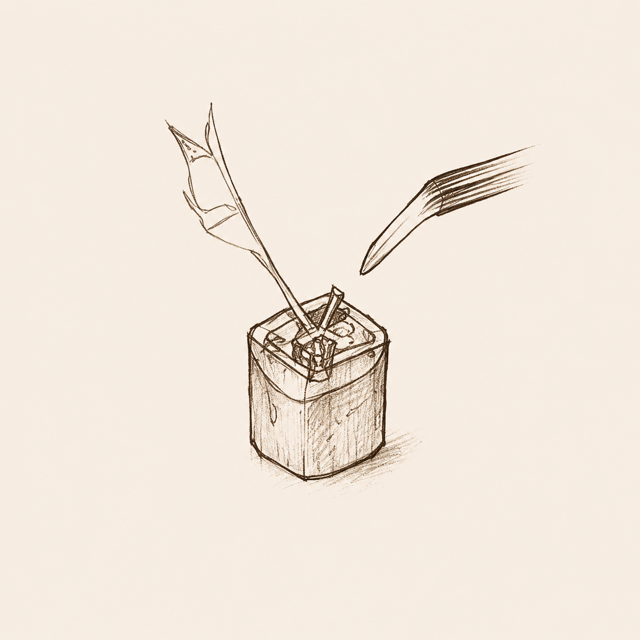 Hand-drawn jeweller's tool at the bench